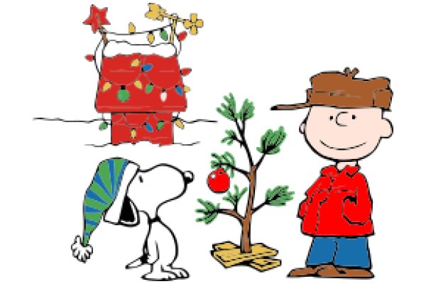 A Festive Christmas Scene with Snoopy and Friends