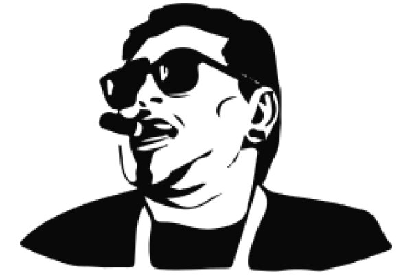 Silhouette of a Man with Sunglasses and a Cigarette