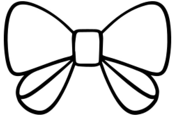 Stylized Black Bow on White Background