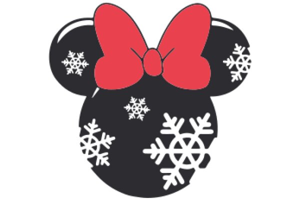 Stylish Minimalist Mickey Mouse Ear Design with Snowflakes