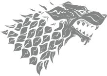 Stylized Gray Wolf Silhouette with Leaf Patterns