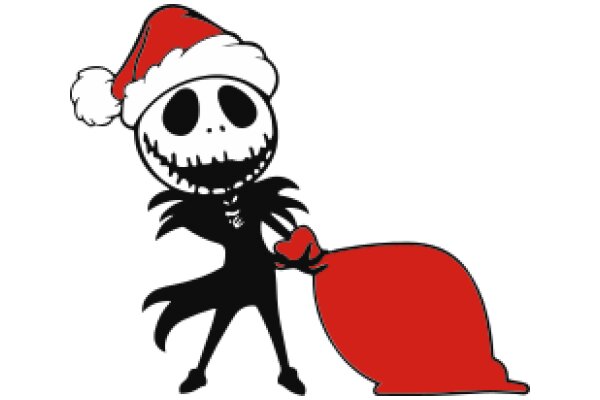 A Festive Scene with a Spooky Twist: Jack Skellington and the Christmas Bag