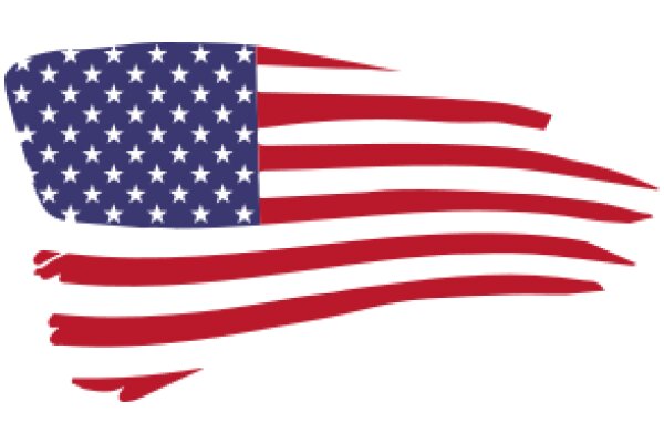 Stylized American Flag with Wavy Design Elements