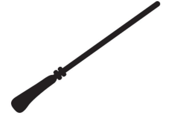 A Solid Black Baton Against a White Background