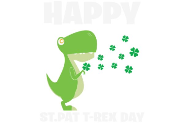 St. Patrick's Day Greeting: A Happy T-Rex Day with Clovers and Smiles!