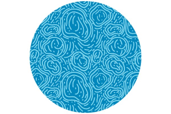 Vibrant Blue Abstract Pattern on a Round Shape