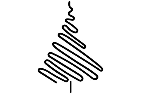 Simplistic Line Art of a Christmas Tree