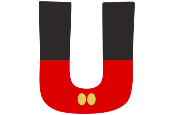 Stylized Letter 'U' with Red and Black Design