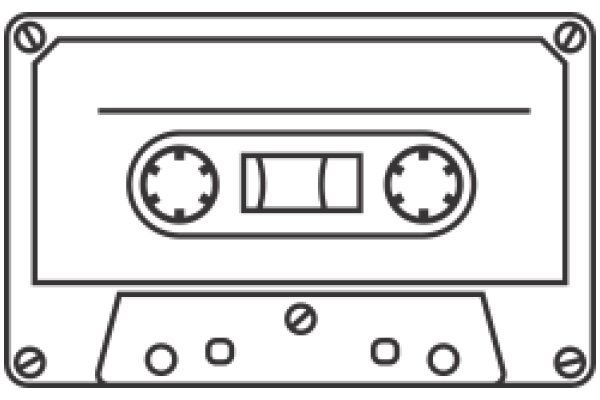 A Simple Line Drawing of a Cassette Tape Player