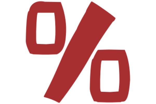 Digital Art: A Pixelated Red Percentage Sign