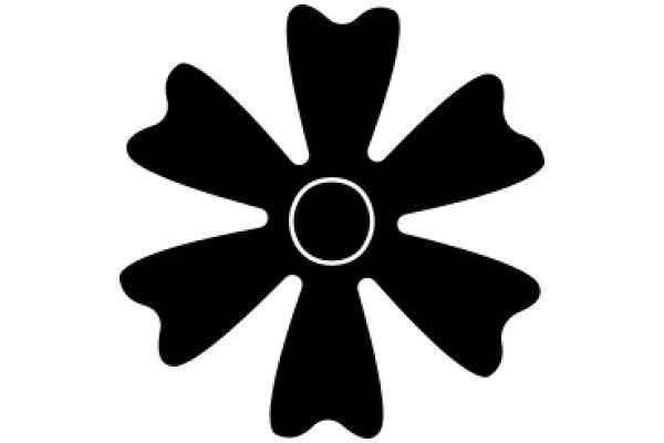 Stylized Black Star with a Circle in the Center