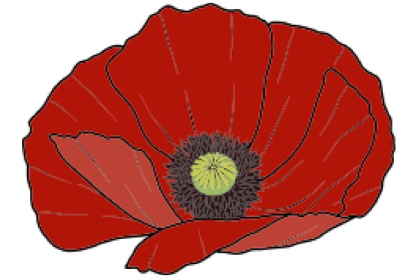 Vivid Red Poppy with a Yellow Center