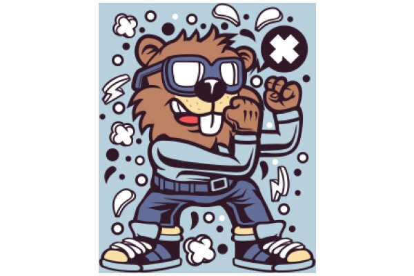 Stylish Bear Character with a Playful and Modern Aesthetic