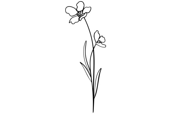 A Simple Line Drawing of a Flower