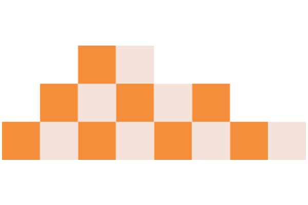 Orange and White Checkered Pattern on a White Background