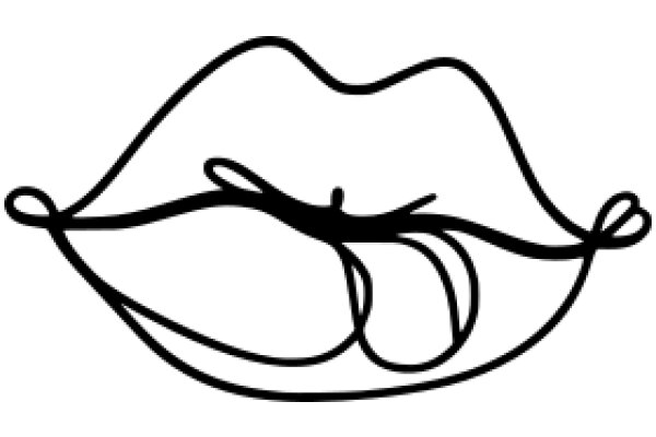 Simplistic Line Drawing of a Mouth and Lips