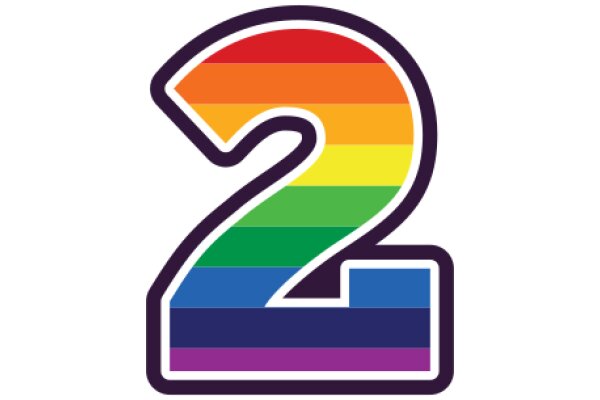 Vibrant Rainbow Number Two Logo