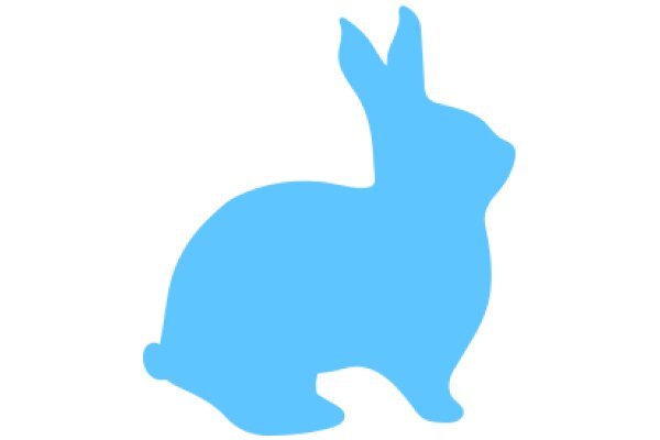 A Blue Silhouette of a Bunny