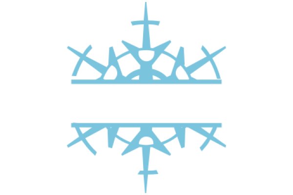 Stylized Blue Crown Design with Cross Symbol