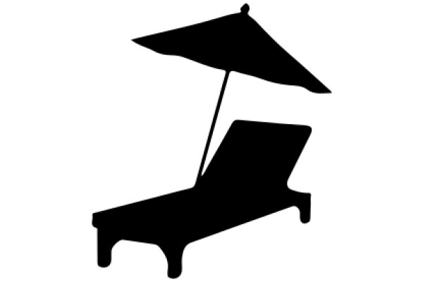 A Silhouette of a Lawn Chair and Umbrella