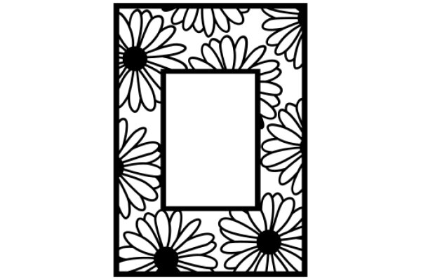 Stylized Flower Border with Square Inset