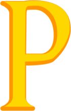 Simplistic Yellow Letter 'P' on a White Background