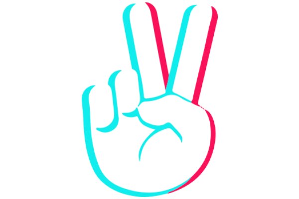 Victory Sign in a Stylized Hand Design