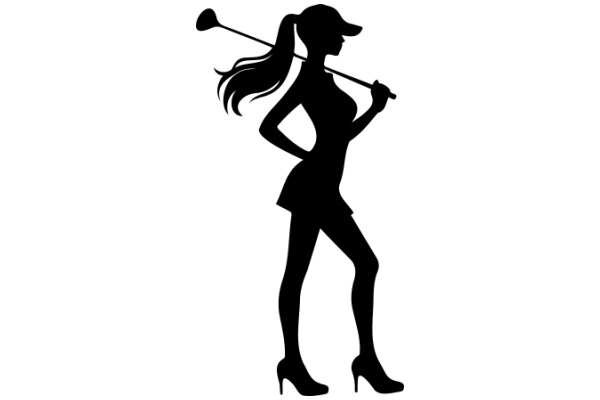 Silhouette of a Female Golfer