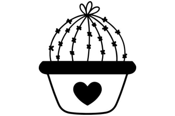 AHeart-Shaped Basket with a Bow on Top