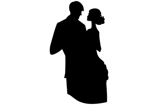 A Silhouette of Love: A Couple's Embrace in