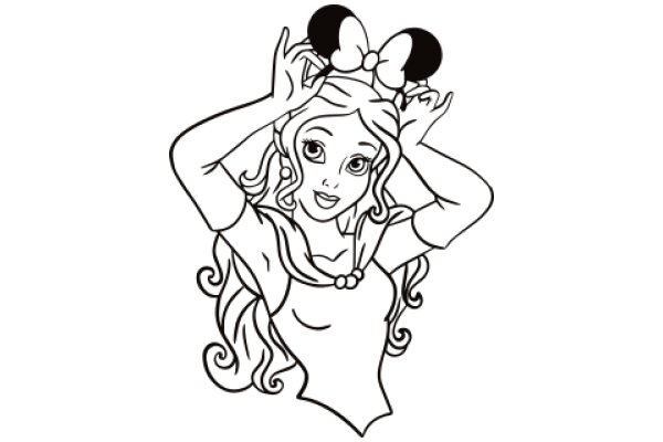 Whimsical Disney Princess with Minnie Mouse Ears