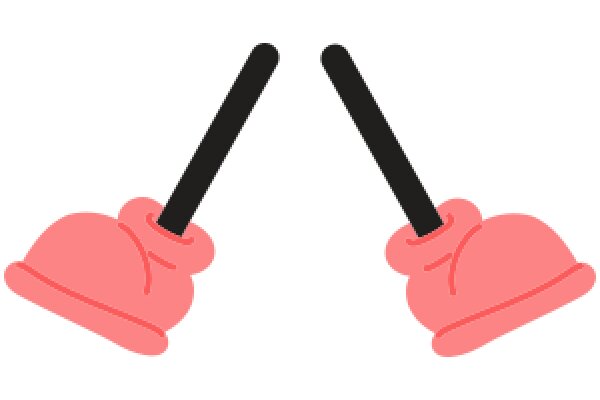 A Pair of Pink and Black Broom Handles