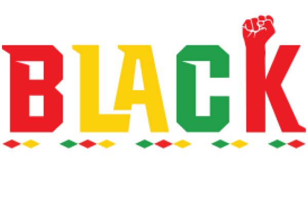 Vibrant Logo of the Word 'Black' with a Fist Symbol