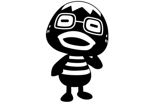 Stylish Cartoon Character with Glasses and a Striped Shirt