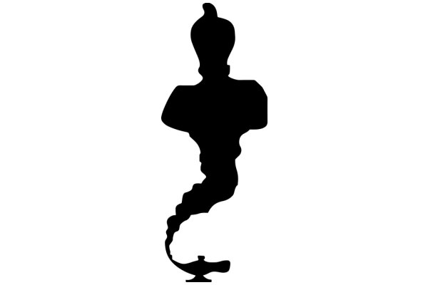 Silhouette of a Figure with a Smoke-like Form