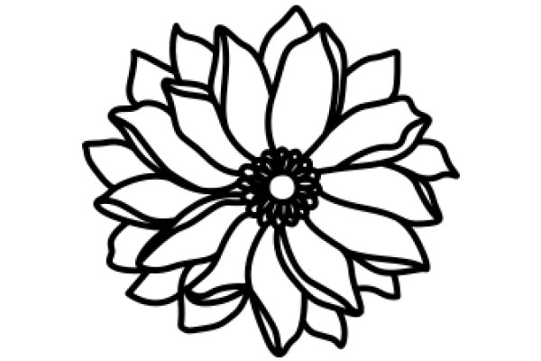 Stylized Flower Line Art