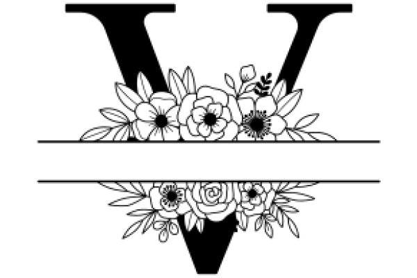 Elegant Logo with Floral Design and Letter 'V'