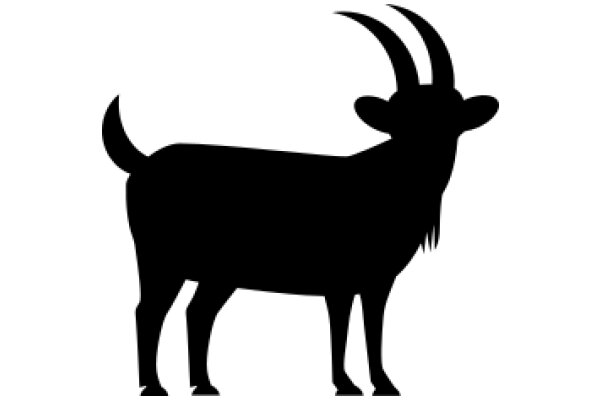 A Silhouette of a Ram with Curved Horns