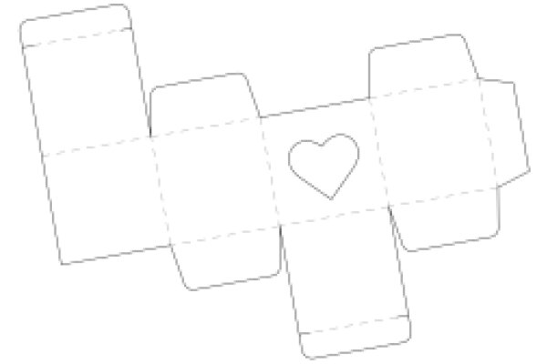 A Simple, White Line Drawing of a Heart-Shaped Box