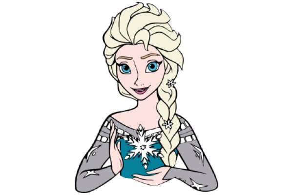 Stylized Illustration of Elsa from Frozen