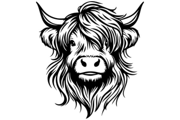 Stylized Portrait of a Bull's Head