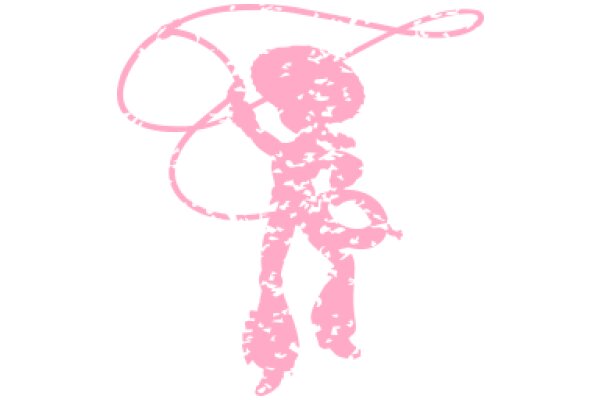 Pink Silhouette of a Rope-Twirling Figure