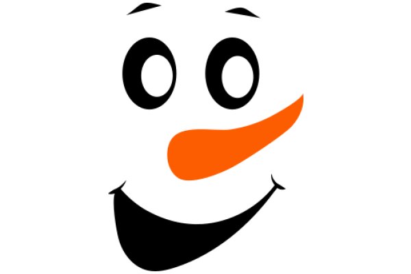 Smiling Emoji with Orange Nose and Black Mouth