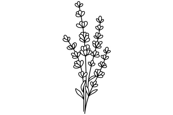 Line Drawing of a Flower Bundle