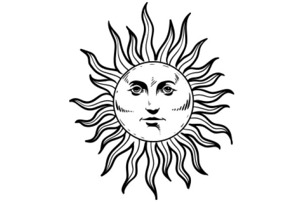 A Classic Illustration of a Sun with a Face