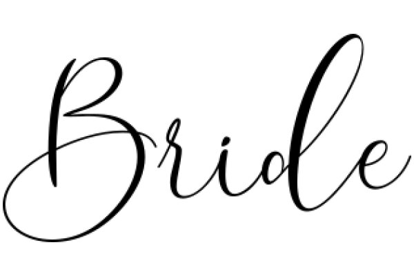 Elegant Black Calligraphy of the Word 'Bride' on a White Background