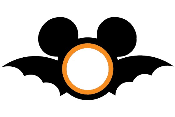 Stylized Mickey Mouse Logo with Orange Circle