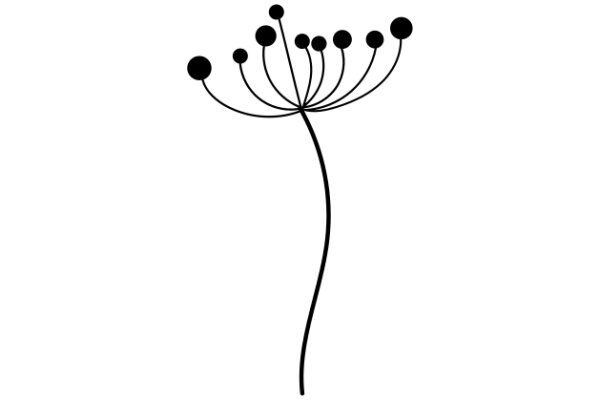 Simplicity in Design: A Line Drawing of a Dandelion