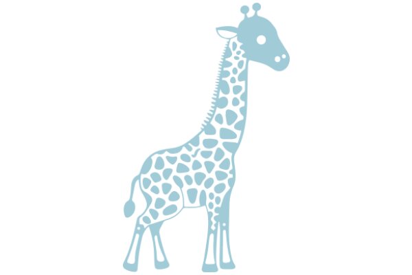 A Playful Blue Giraffe Illustration