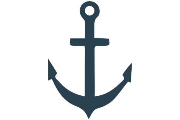 Stylized Anchor Icon in Dark Blue